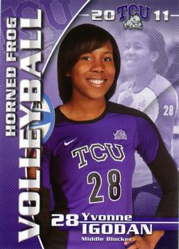 2011 TCU Horned Frog Volleyball Schedules #NNO Yvonne Igodan Front